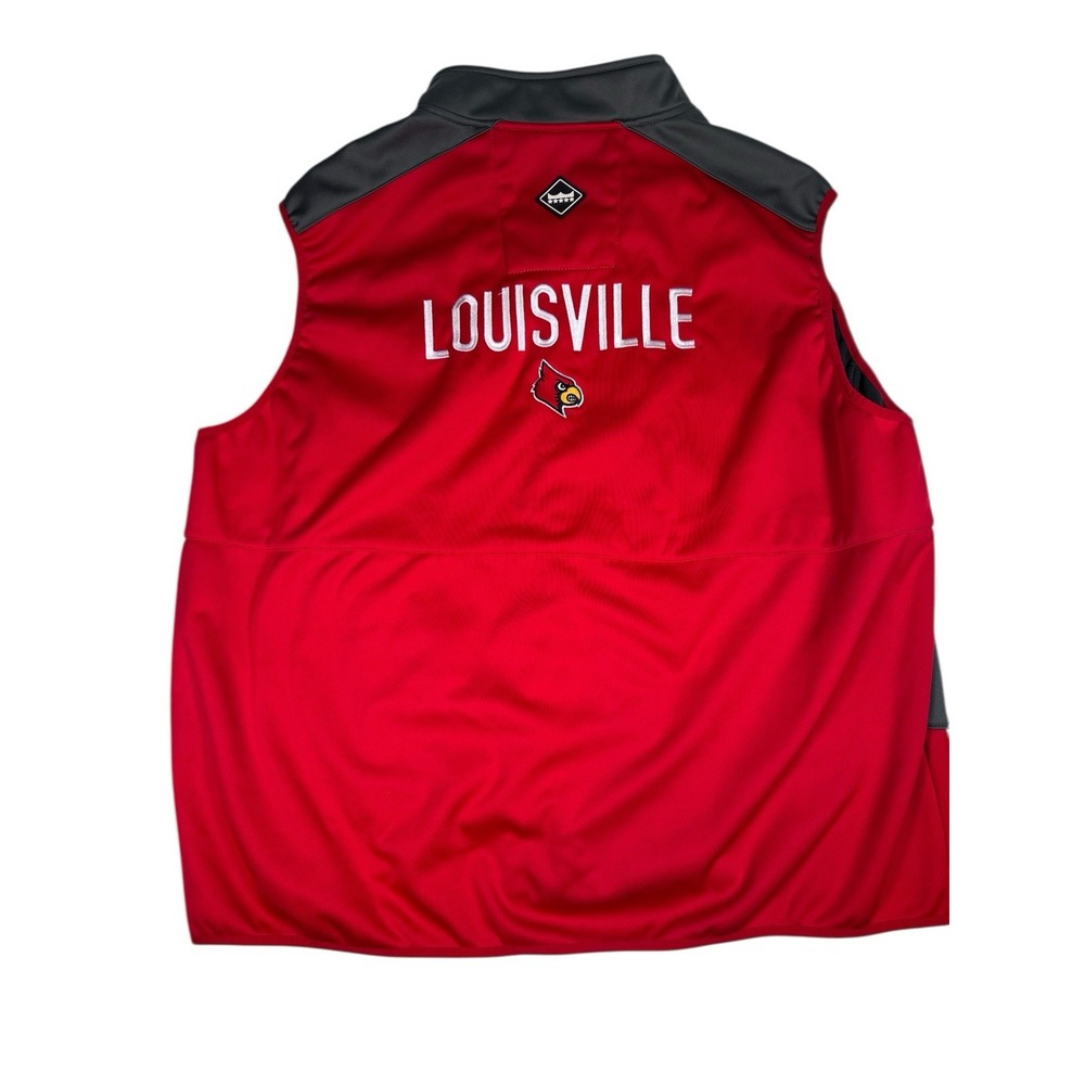 Franchise Club Louisville Cardinals Fleece Red Vest with Zip Front XXL - Picture 4 of 10
